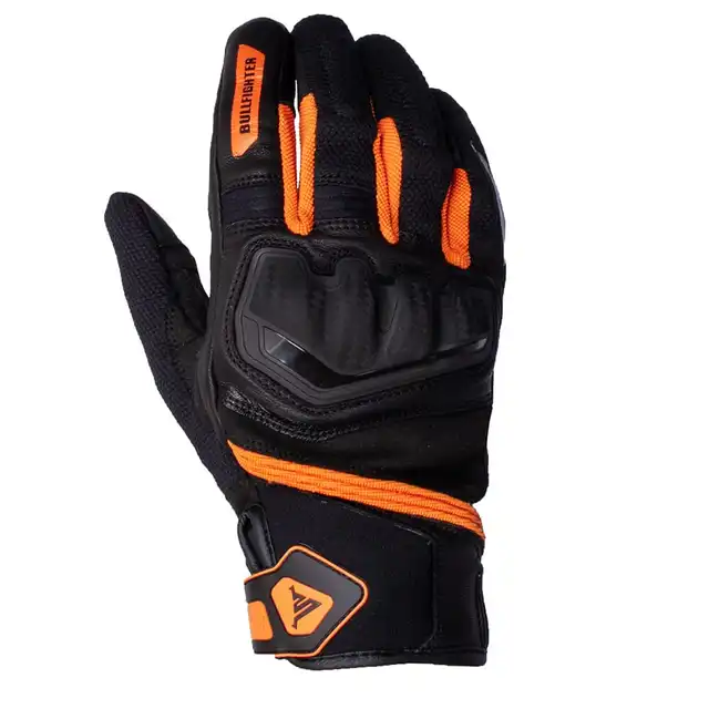 Bullfighter Raptor MC-Hansker Svart/Oransje 