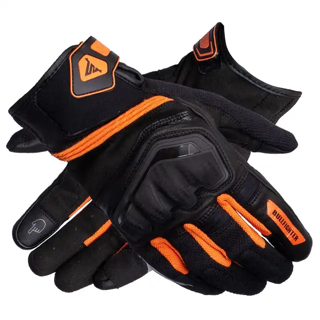 Bullfighter Raptor MC-Hansker Svart/Oransje 