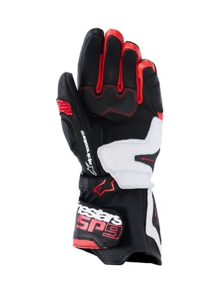 Alpinestars Hanske SP-9 Svart/Hvit/Rød Sportslige MC-Hansker