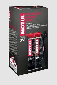 MOTUL CHAIN CARE KIT Komplett kit for å rengjøre og smøre