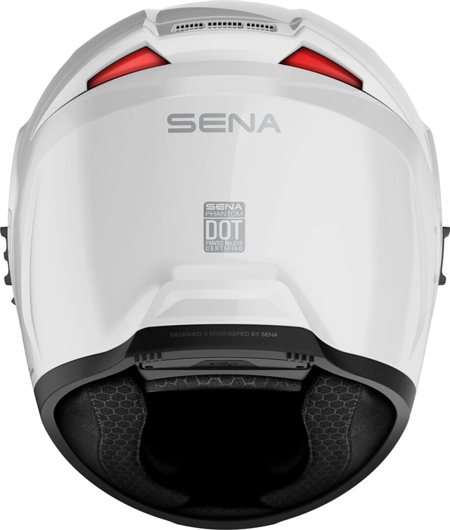 Sena Phantom Helhjelm Hvit Hjelm med Intercom! 
