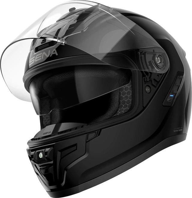 Sena Phantom Helhjelm Svart Blank Hjelm med Intercom! 