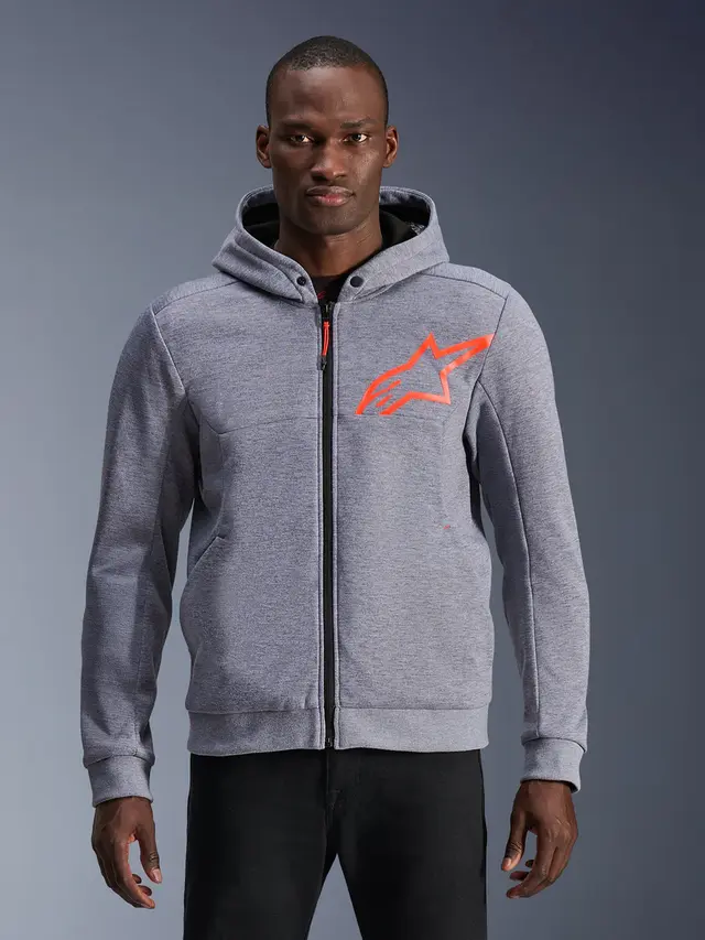 Alpinestars Chrome Air V2 MC-Hoodie Grå/Oransje 