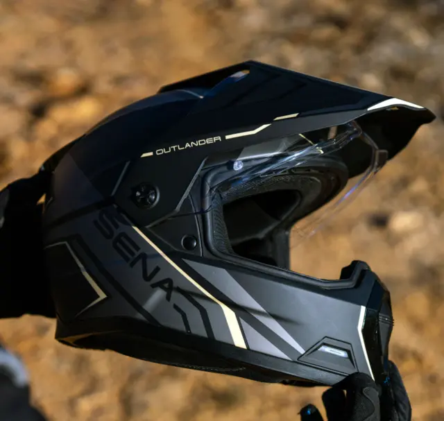 Sena Outlander Adventure MC-Hjelm Svart Matt 