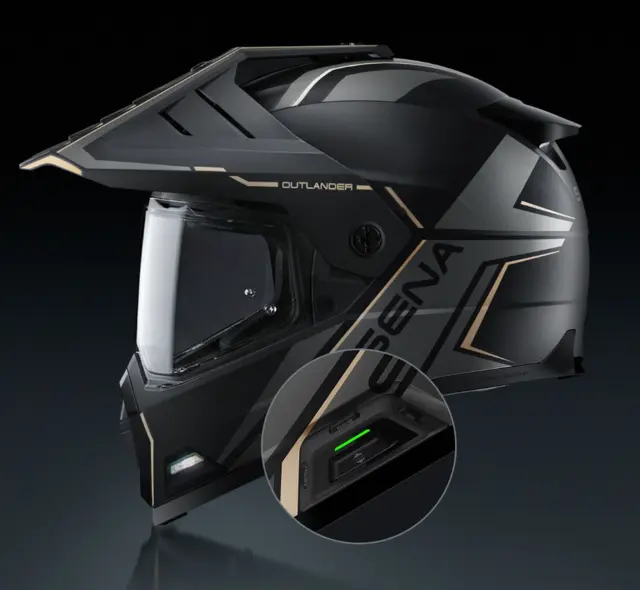 Sena Outlander Adventure MC-Hjelm Svart Matt 