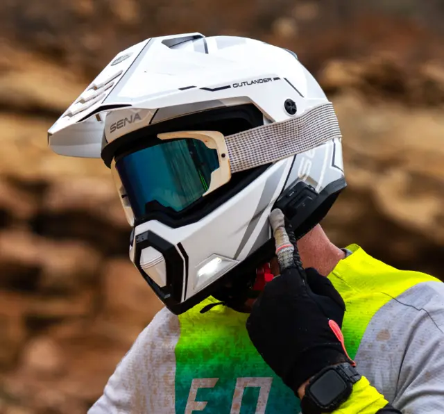 Sena Outlander Adventure MC-Hjelm Hvit 