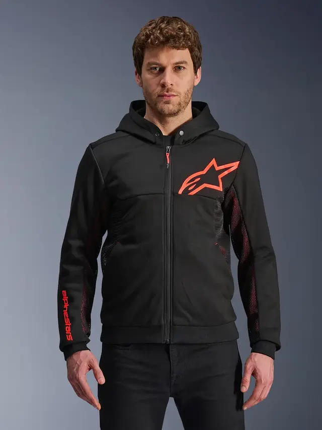 Alpinestars Chrome Air V2 MC-Hoodie Svart/Oransje 