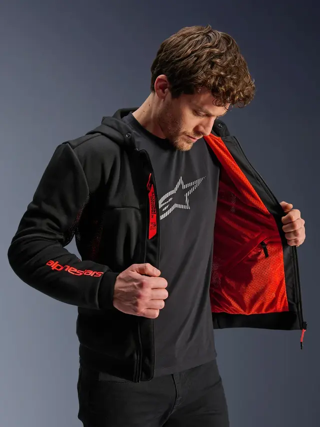 Alpinestars Chrome Air V2 MC-Hoodie Svart/Oransje 