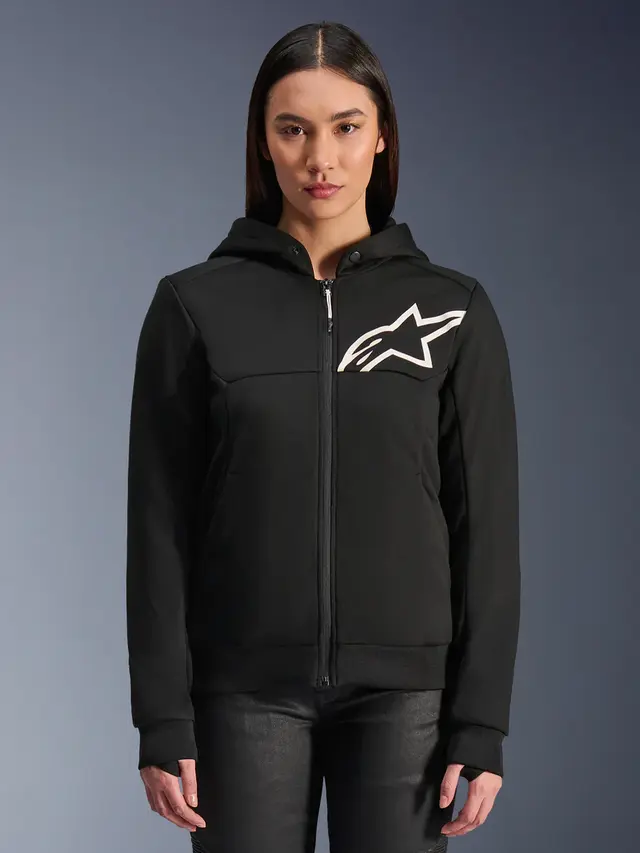 Alpinestars Chrome V2 Dame MC-Hoodie Svart/Hvit 