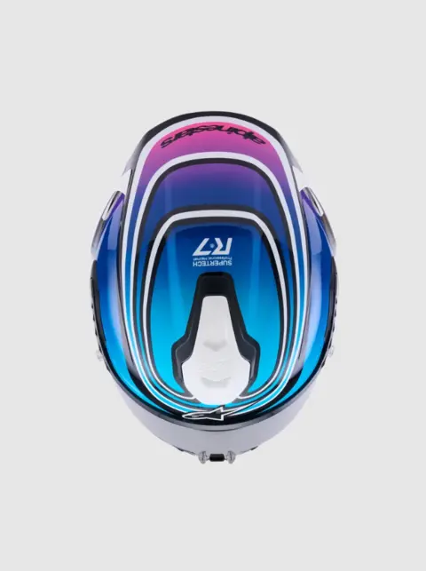 Alpinestars MC-Hjelm S-R7 Zeal Svart/Blå/Rosa/Hvit