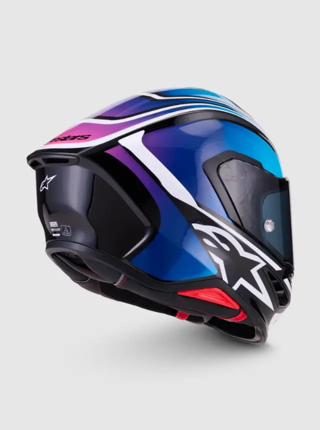 Alpinestars MC-Hjelm S-R7 Zeal Black/Blue/Pink Fluo/White 