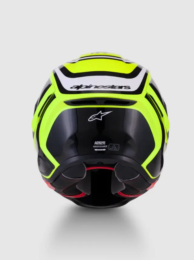 Alpinestars MC-Hjelm S-R7 Zeal Yellow Fluo/Black/White Glossy 