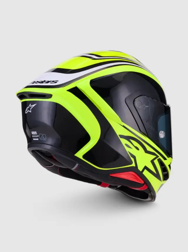 Alpinestars MC-Hjelm S-R7 Zeal Yellow Fluo/Black/White Glossy 