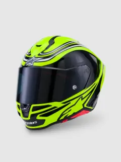 Alpinestars MC-Hjelm S-R7 Zeal Yellow Fluo/Black/White Glossy