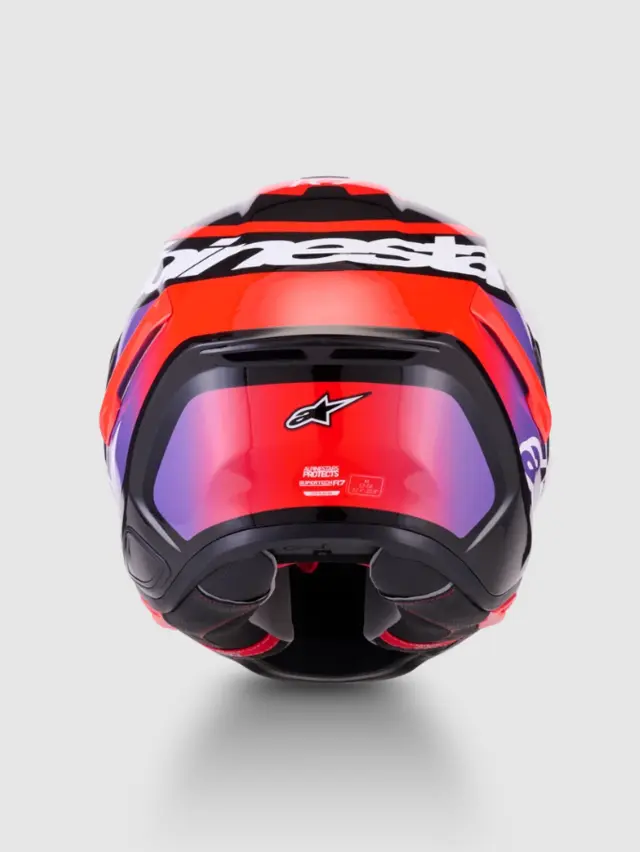 Alpinestars MC-Hjelm S-R7 Lumen Black/Purple/Red Fluo/White Glossy 