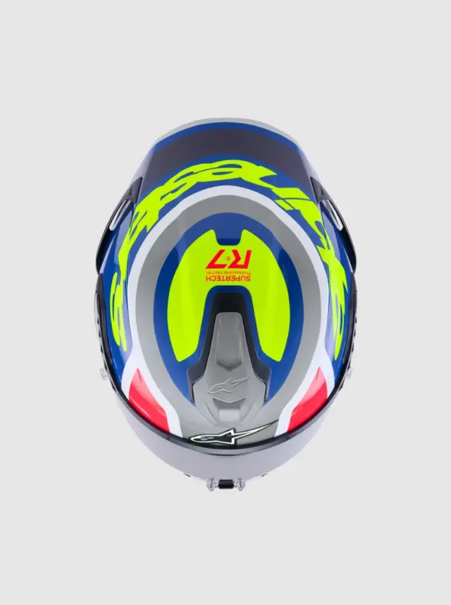 Alpinestars MC-Hjelm S-R7 Lumen Silver/Black/Pink/Yellow Fluo Glossy 