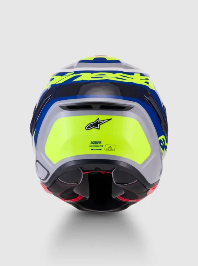 Alpinestars MC-Hjelm S-R7 Lumen Silver/Black/Pink/Yellow Fluo Glossy 