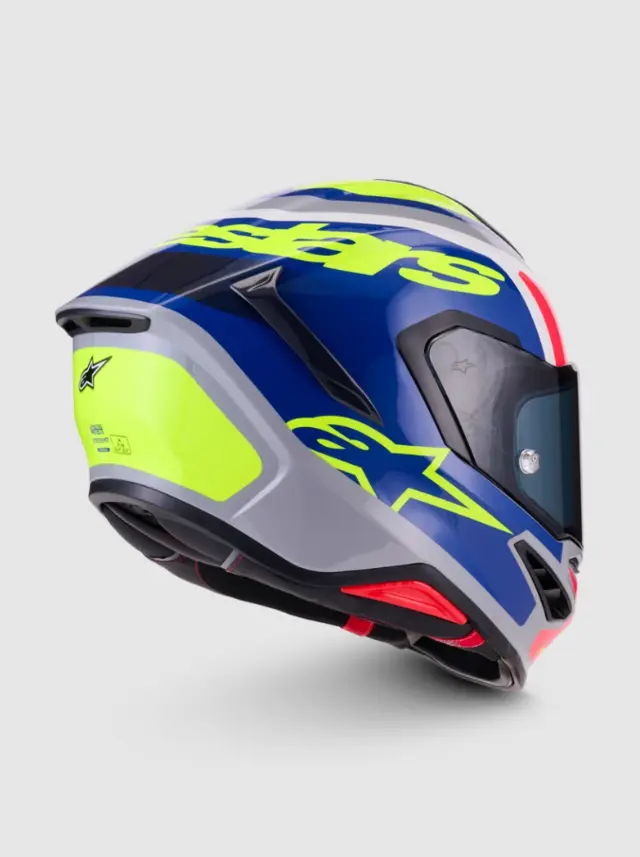 Alpinestars MC-Hjelm S-R7 Lumen Silver/Black/Pink/Yellow Fluo Glossy 
