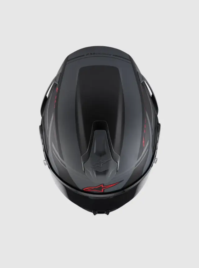 Alpinestars MC-Hjelm S-R7 A-Core Black/Gray/Red Matt 
