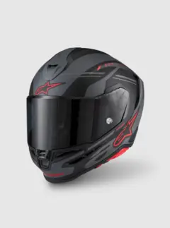 Alpinestars MC-Hjelm S-R7 A-Core Black/Gray/Red Matt