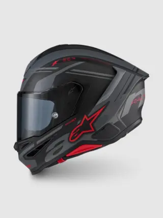 Alpinestars MC-Hjelm S-R7 A-Core Black/Gray/Red Matt