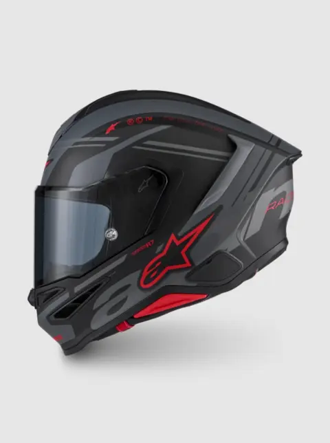 Alpinestars MC-Hjelm S-R7 A-Core Svart/Grå/Rød