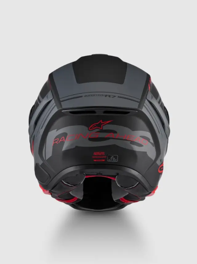 Alpinestars MC-Hjelm S-R7 A-Core Black/Gray/Red Matt 