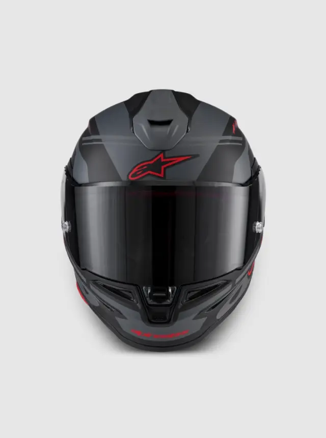 Alpinestars MC-Hjelm S-R7 A-Core Black/Gray/Red Matt 