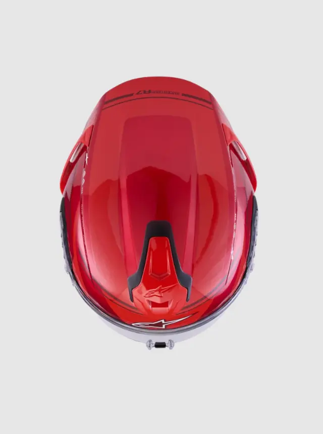 Alpinestars MC-Hjelm S-R7 A-Core Red/White Glossy 