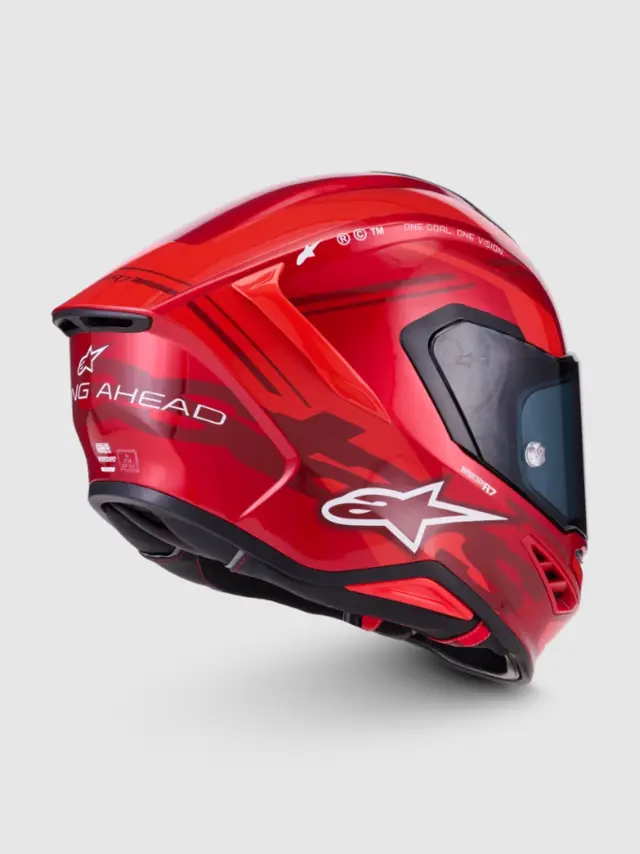 Alpinestars MC-Hjelm S-R7 A-Core Red/White Glossy 