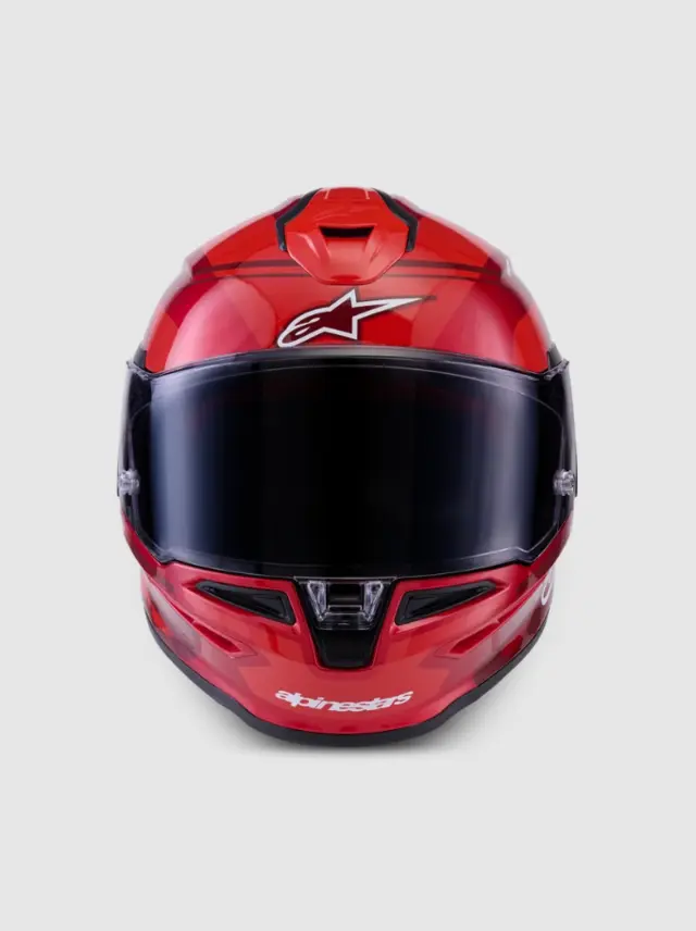 Alpinestars MC-Hjelm S-R7 A-Core Red/White Glossy 