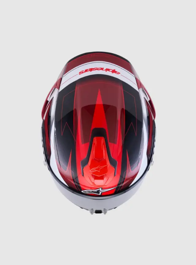 Alpinestars MC-Hjelm S-R7 Kinetis Black/Red/White Glossy 