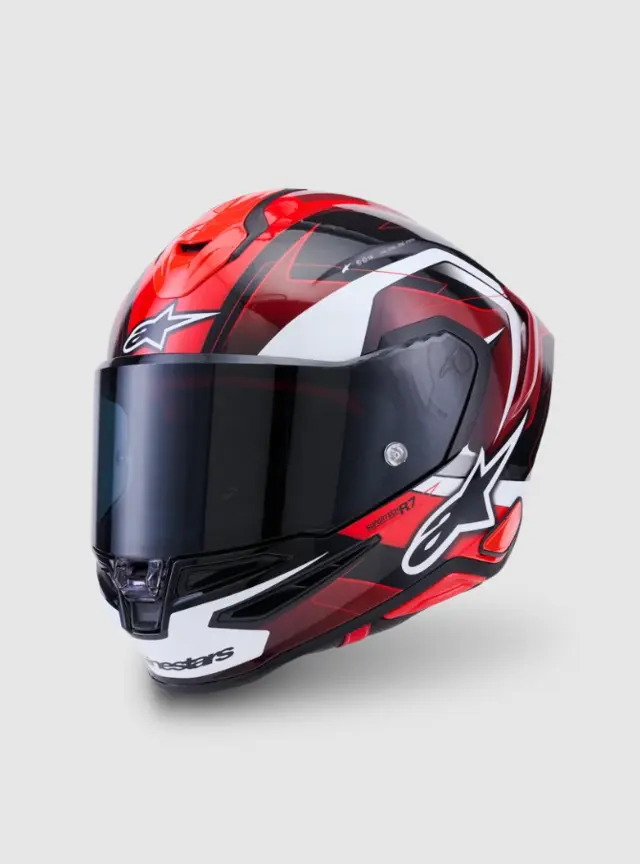 Alpinestars MC-Hjelm S-R7 Kinetis Black/Red/White Glossy 