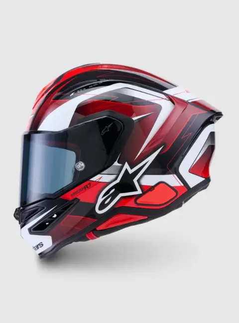 Alpinestars MC-Hjelm S-R7 Kinetis Svart/Rød/Hvit