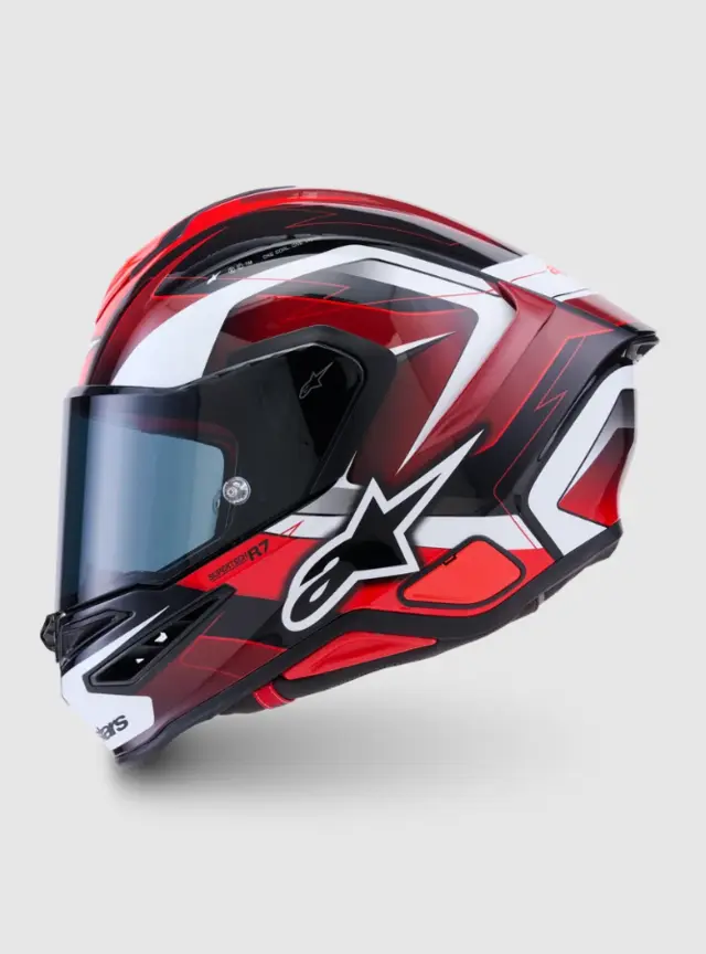 Alpinestars MC-Hjelm S-R7 Kinetis Black/Red/White Glossy 