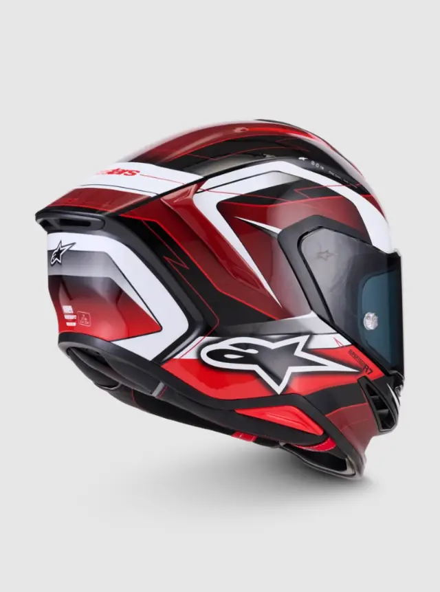 Alpinestars MC-Hjelm S-R7 Kinetis Black/Red/White Glossy 