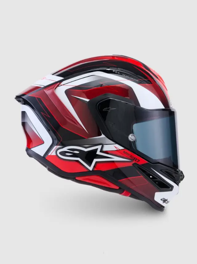 Alpinestars MC-Hjelm S-R7 Kinetis Black/Red/White Glossy 
