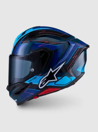 Alpinestars MC-Hjelm S-R7 Kinetis Black/Blue/Pink Fluo/White Glossy