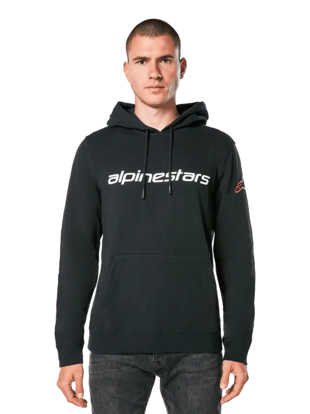 Alpinestars Hoodie Linear Wordmark V3 Svart/Hvit/Rød 