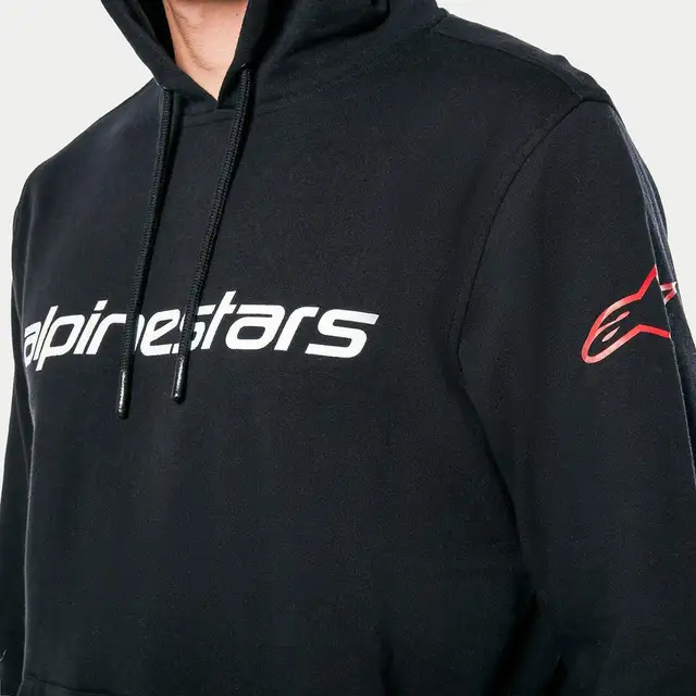 Alpinestars Hoodie Linear Wordmark V3 Svart/Hvit/Rød 