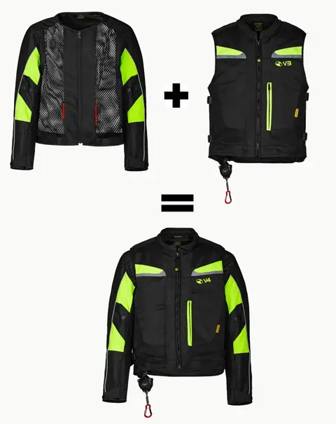 MOTOAIRBAG MAB v4.0 Airbag Vest Grå/Gul 