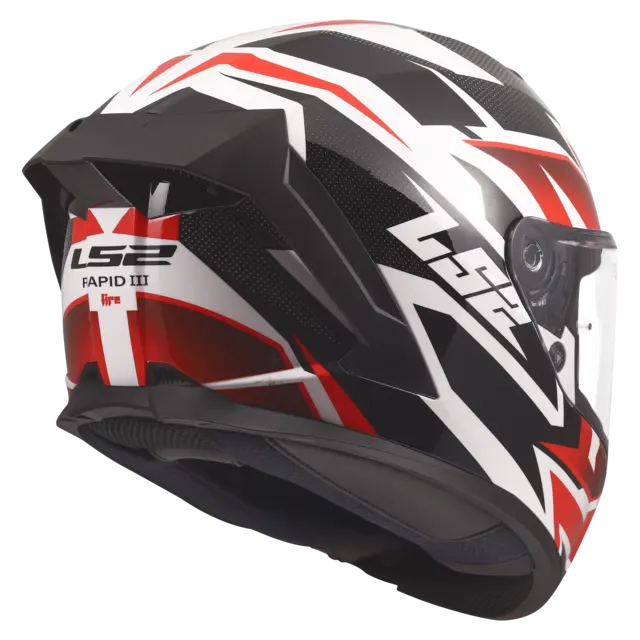 LS2 MC-Hjelm FF820 Rapid III Xtrem Hvit Svart Rød XL 