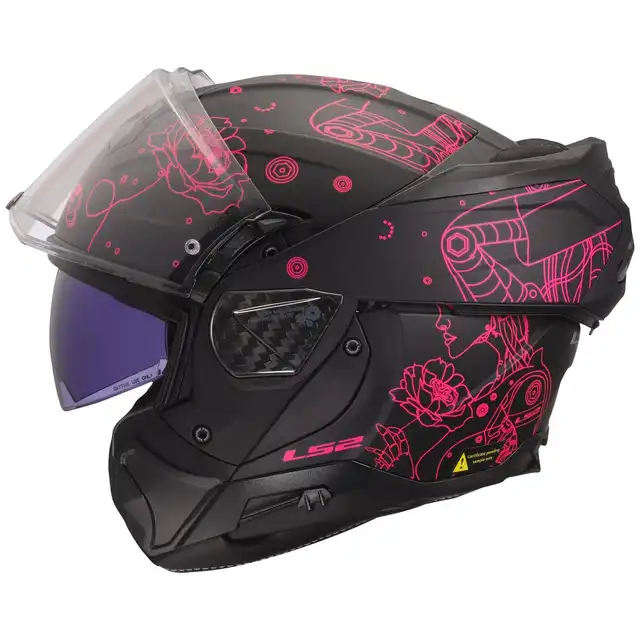 LS2 Åpningshjelm FF910 Advant II Sophia Svart/Rosa 