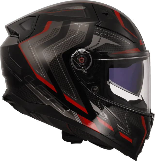 LS2 MC-Hjelm FF811 Vector II Alizer Svart/Rød 