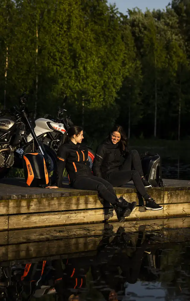 Bullfighter Trixy Dame MC-Jakke Svart/Oransje 