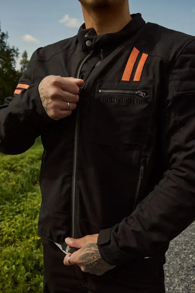Bullfighter Hero II MC-Jakke Svart/Oransje 