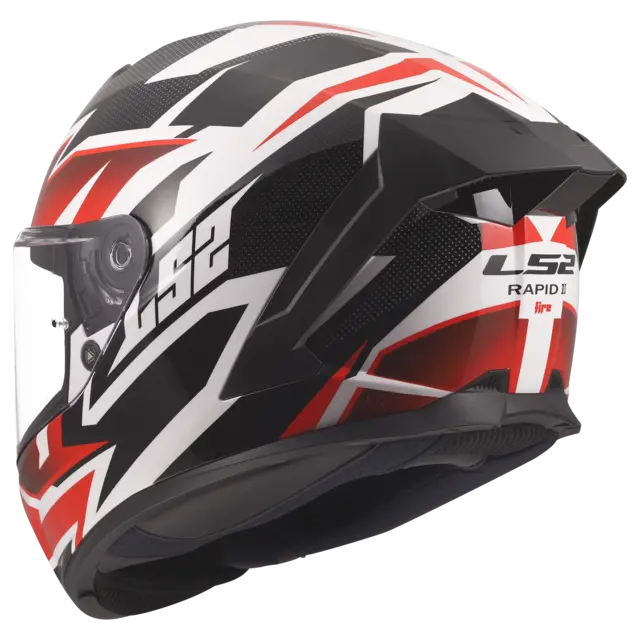 LS2 MC-Hjelm FF820 Rapid III Xtrem Hvit Svart Rød 