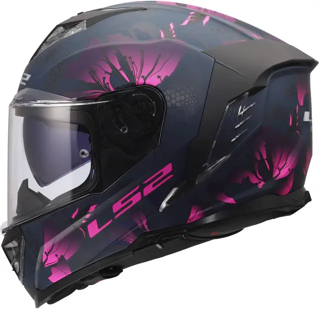 LS2 MC-Hjelm FF818 Storm III Burst Svart Rosa 