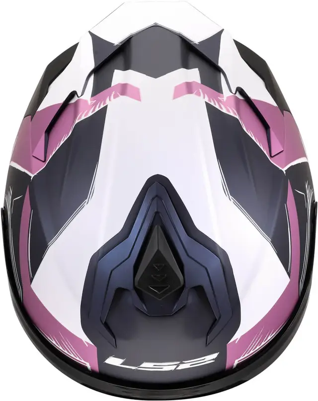 LS2 MC-Hjelm FF817 Challenger II Flaman Hvit/Rosa 