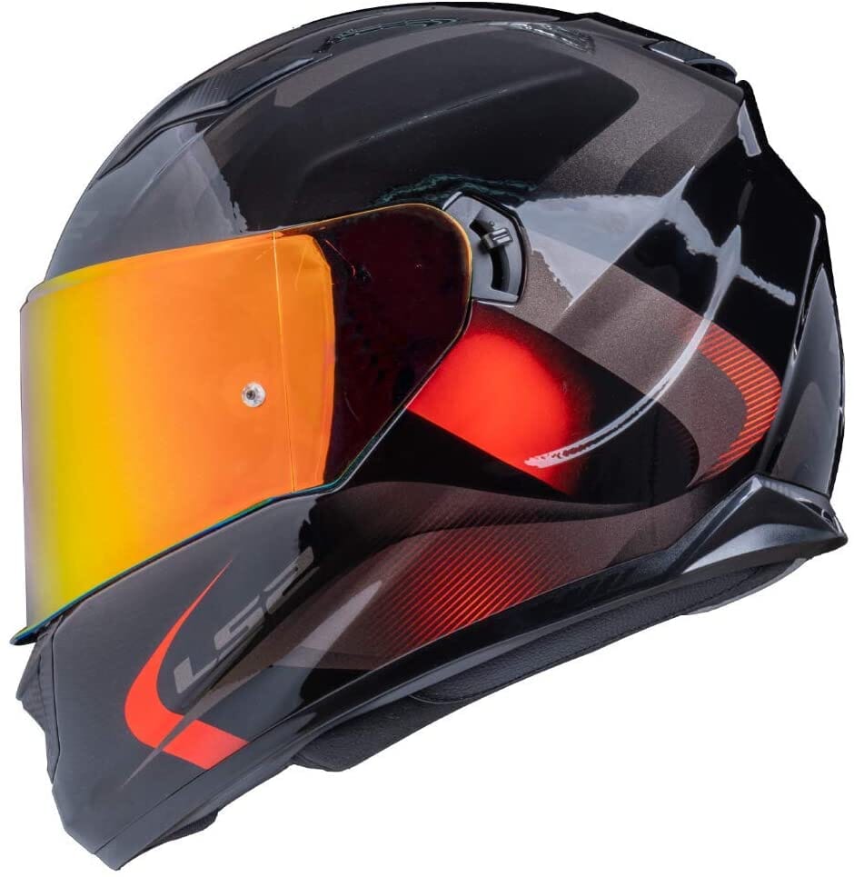 LS2 Visir FF353/FF800 Rapid/Storm Rødt Sølv/Rødt Speil 